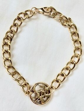 Coach Gold Round Logo Bracelet